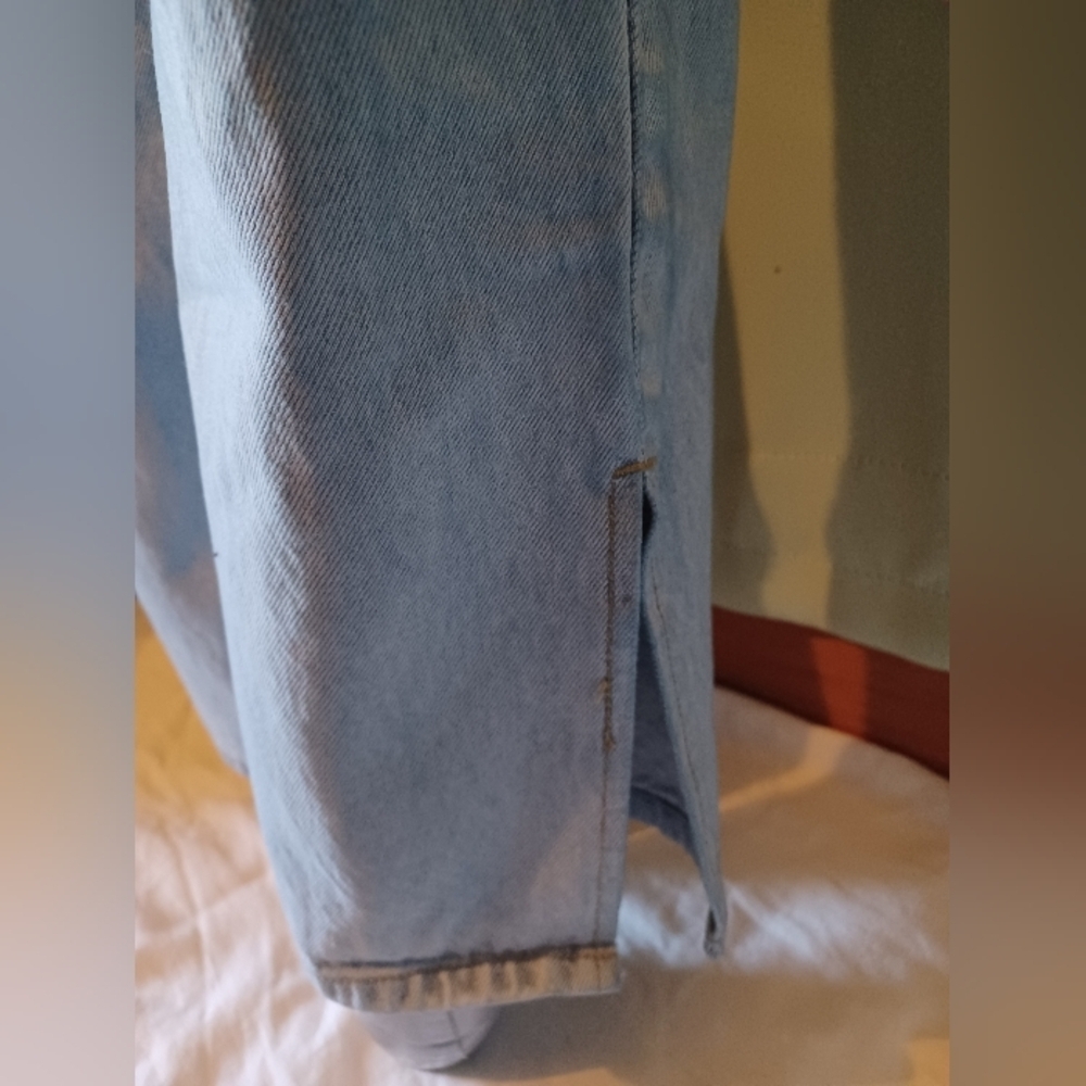 Aoioi Straight High Waist Light Blue Jeans - Picture 5 of 8